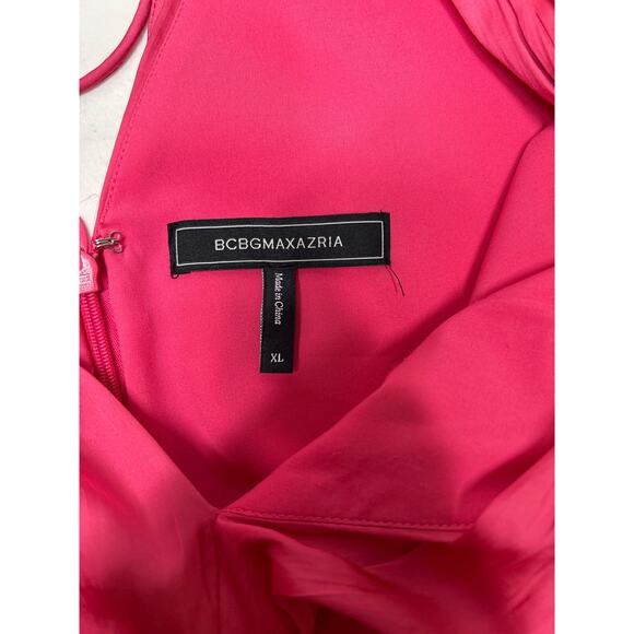 BCBGMaxAzria - Pink Shirred Satin Twist Front Top Size XL. NWOT - Picture 5 of 7